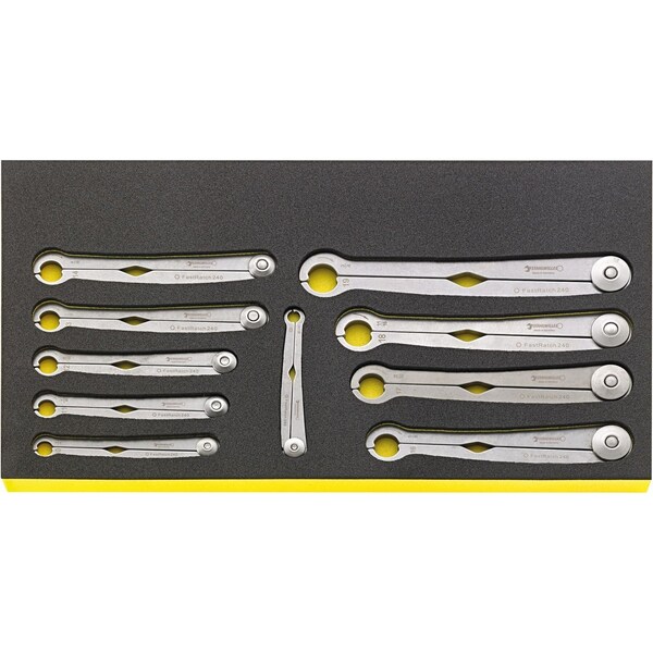 Ratchet ring Wrenchs i.TCS inlay No.TCS WT 240/10 -tray10-pcs.